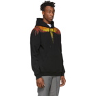 Marcelo Burlon County of Milan Black Glitch Wings Hoodie