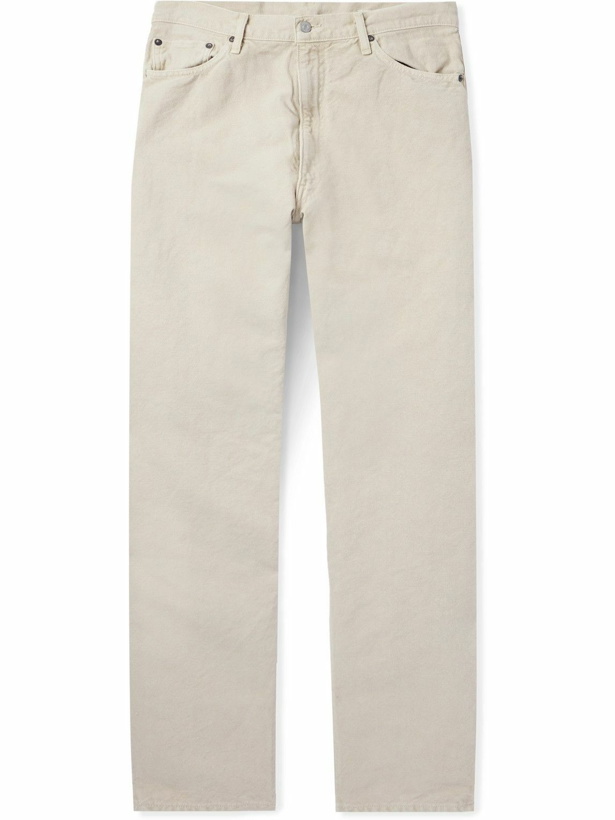 Photo: Kaptain Sunshine - Straight-Leg Cotton and Linen-Blend Canvas Trousers - Neutrals