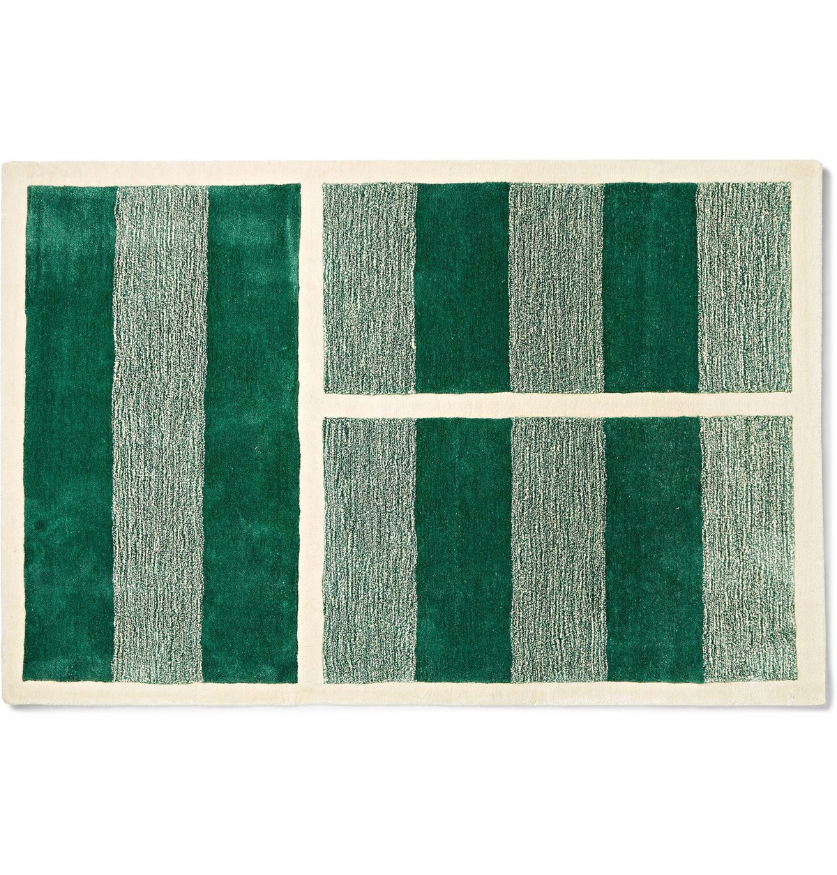 Pieces - Grass Court Striped Rug, 4' x 6' - Green
