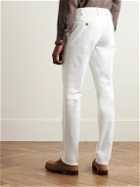 Lardini - Slim-Fit Straight-Leg Cotton-Blend Trousers - White