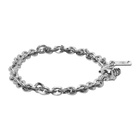 Emanuele Bicocchi SSENSE Exclusive Silver Skull Chain Bracelet