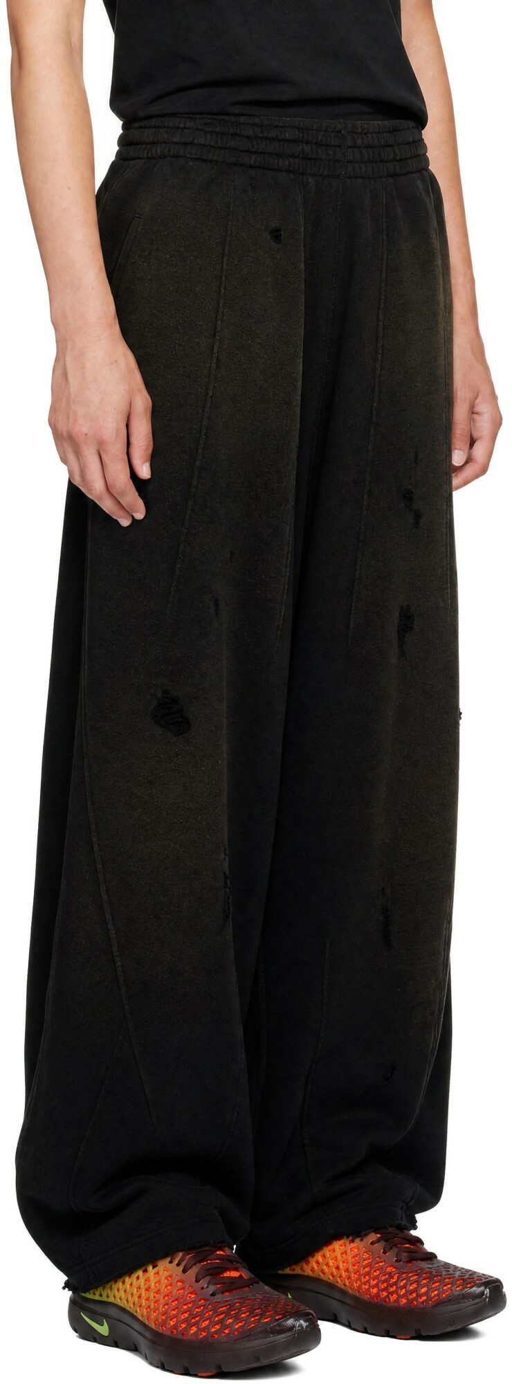 NEEDLES Black Distressed Sweatpants
