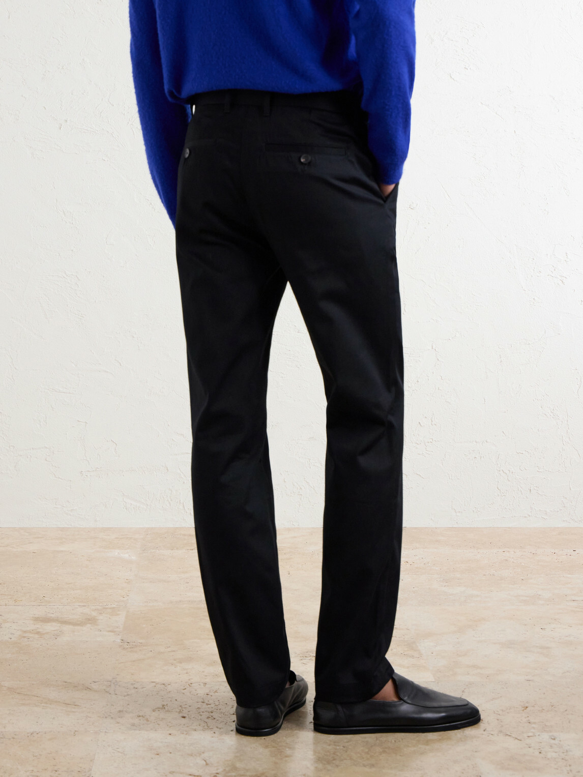 Mr P. - Samuel Straight-Leg Organic Cotton Chinos - Black