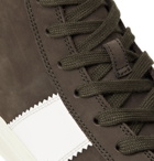 TOM FORD - Cambridge Leather-Trimmed Nubuck High-Top Sneakers - Brown