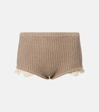 Magda Butrym Crochet-trimmed cashmere shorts