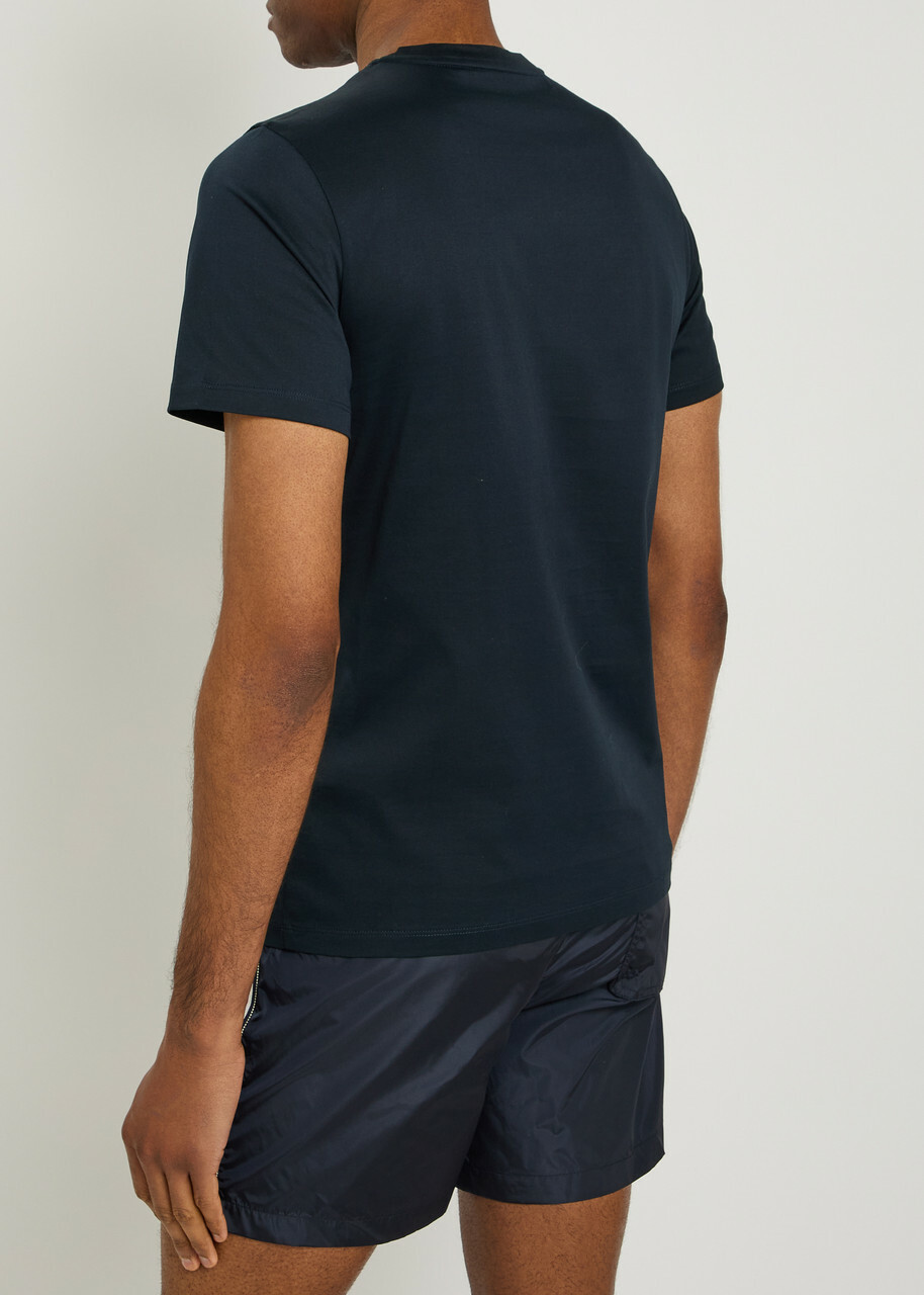 Moncler Logo-appliquéd Cotton T-shirt Navy