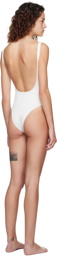 Balmain Off-White Crystal One-Piece Swimsuit