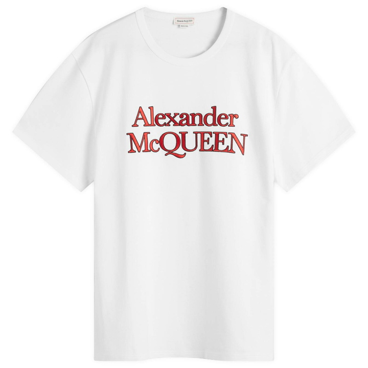 Photo: Alexander McQueen Men's Logo T-Shirt in Optical White