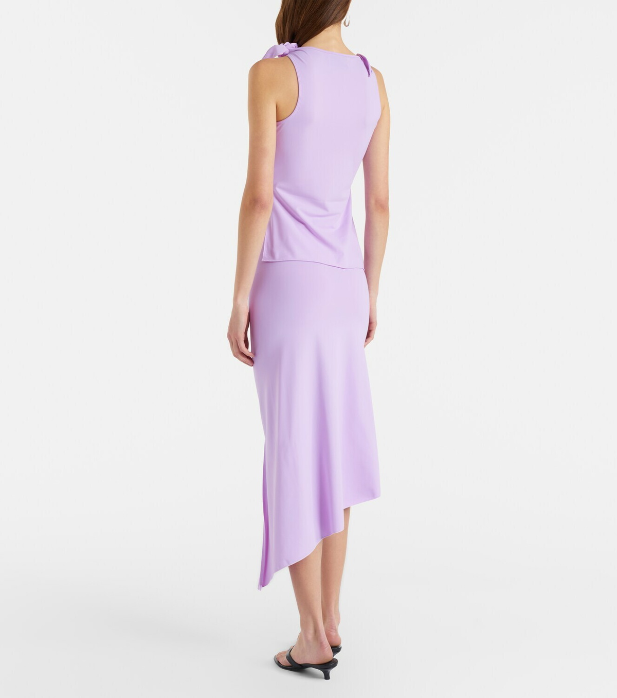 Coperni Floral-appliqué jersey midi skirt
