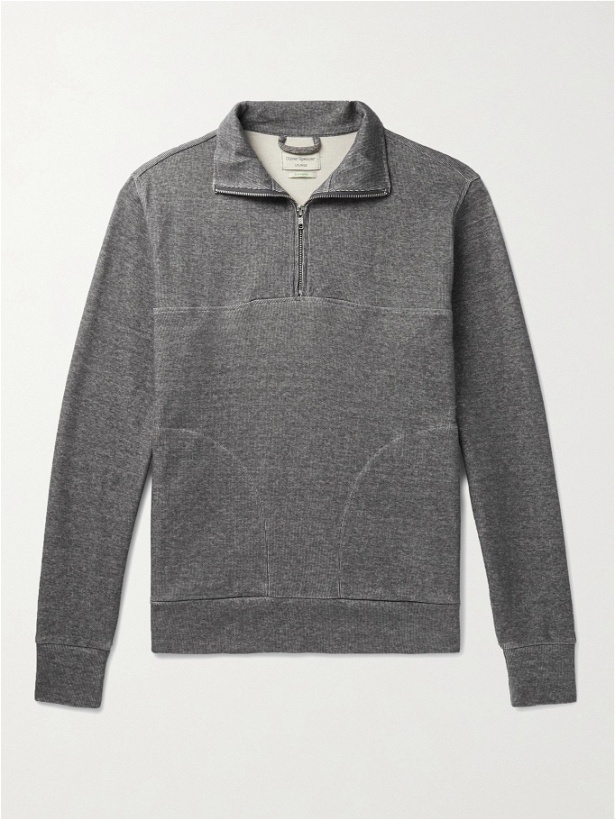 Photo: Oliver Spencer Loungewear - Milner Recycled Cotton-Blend Jersey Half-Zip Sweatshirt - Gray