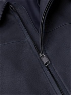 Brioni - Full-Grain Leather Blouson Jacket - Blue