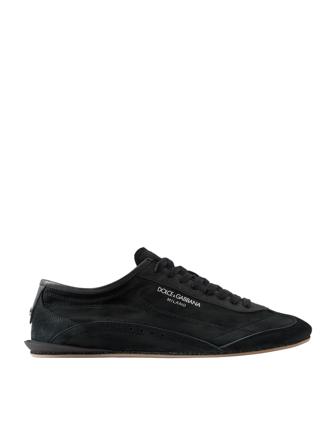 Dolce & Gabbana Black & Silver Mixed-Materials Space Sneakers