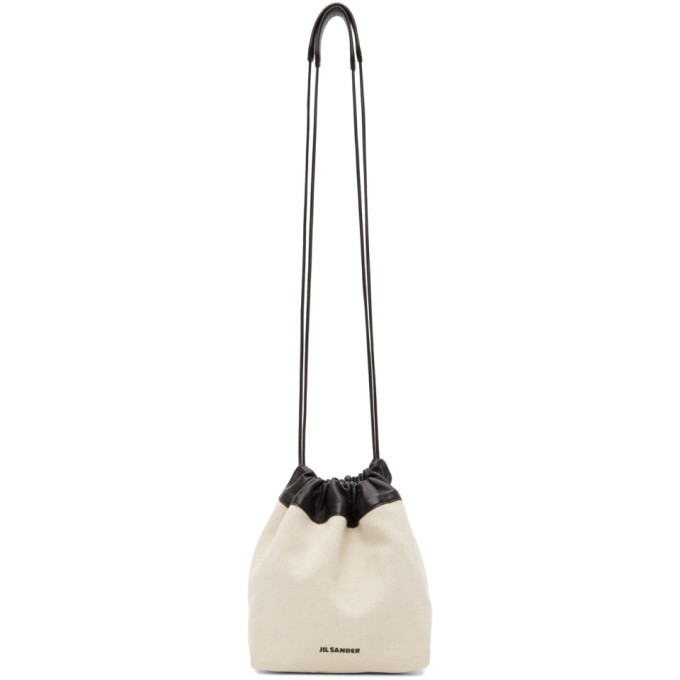 Jil Sander Off-White Canvas Small Drawstring Bag Jil Sander