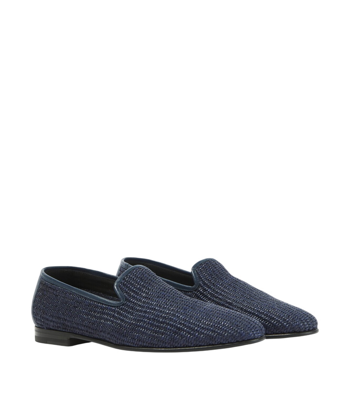 Photo: Manolo Blahnik Mario leather-trimmed raffia loafers