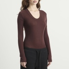 Entire Studios Women's Circle Neck Bodysuit in Saddlewood