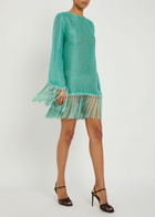 Taller Marmo Claudia Linen-blend Mini Dress Aqua