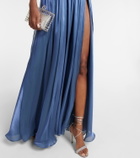 Costarellos Brennie iridescent georgette gown