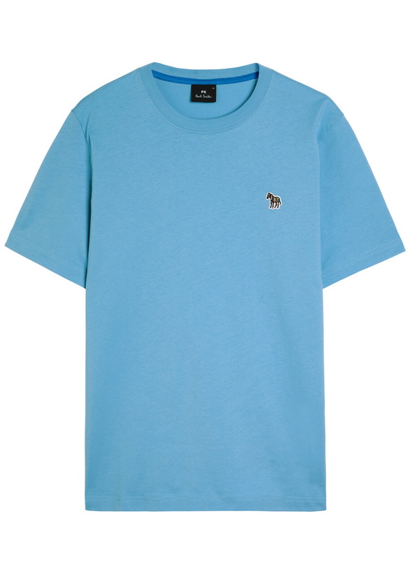 Photo: PS Paul Smith Appliquéd Cotton T-shirt Blue