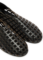 Gia Borghini Peek-a-boo Leather Ballerina Flats Black