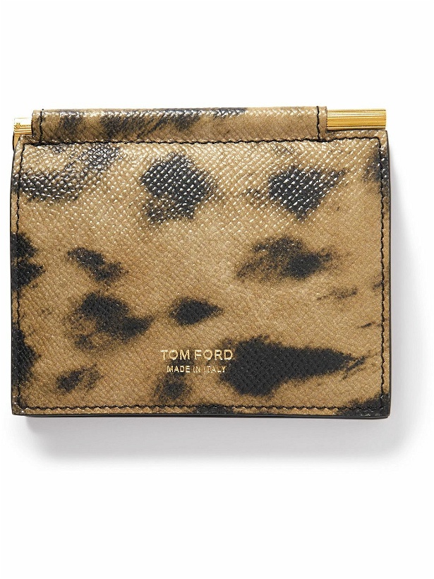 Photo: TOM FORD - Leopard-Print Full-Grain Leather Bifold Cardholder with Money Clip
