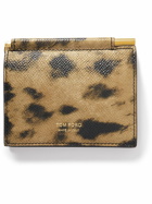 TOM FORD - Leopard-Print Full-Grain Leather Bifold Cardholder with Money Clip