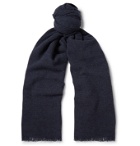 Begg & Co - Beaufort Wool and Cashmere-Blend Scarf - Blue