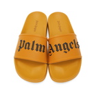 Palm Angels Orange Logo Pool Slides