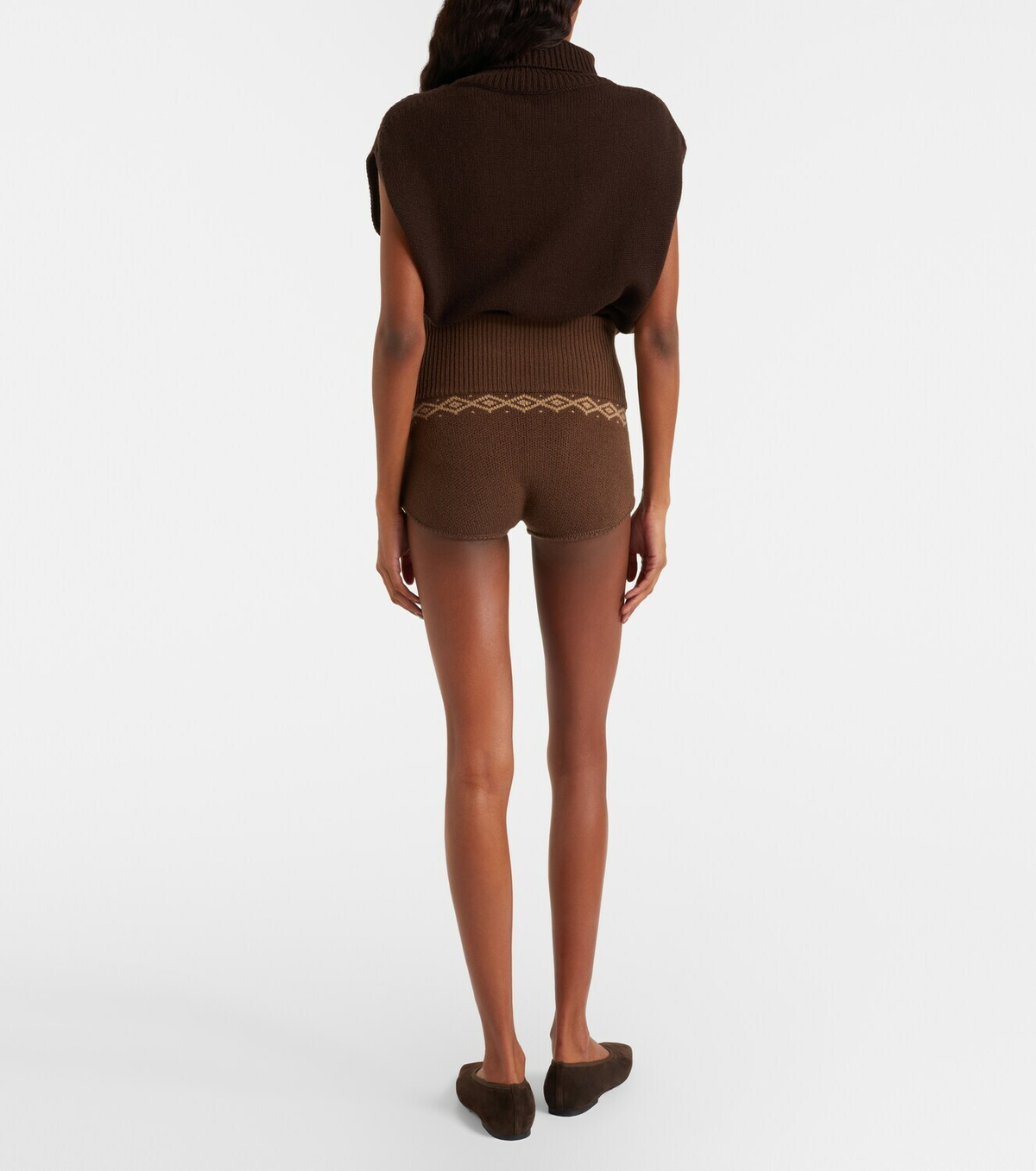 Magda Butrym Argyle crochet wool shorts