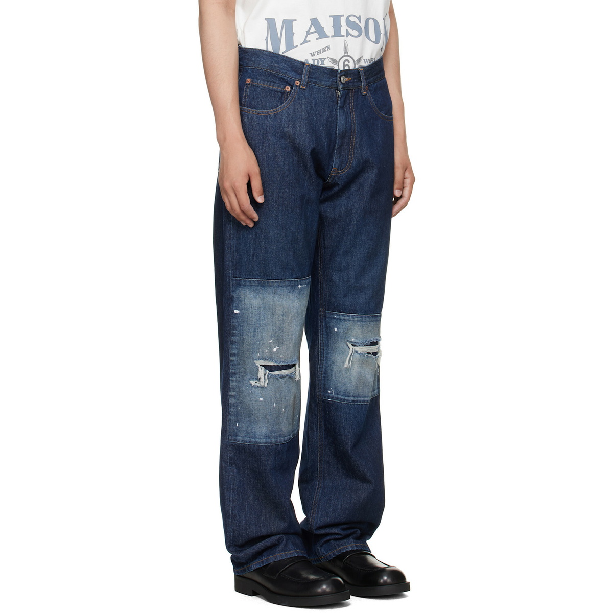MM6 Maison Margiela Blue Straight-Leg Jeans