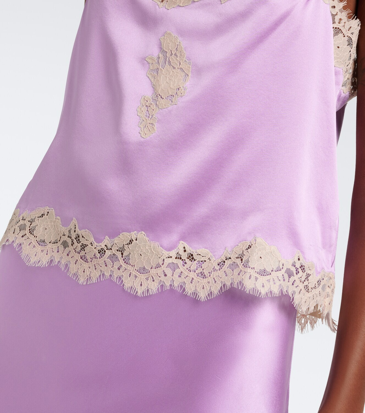 Dôen Avelaine lace-trimmed silk satin camisole