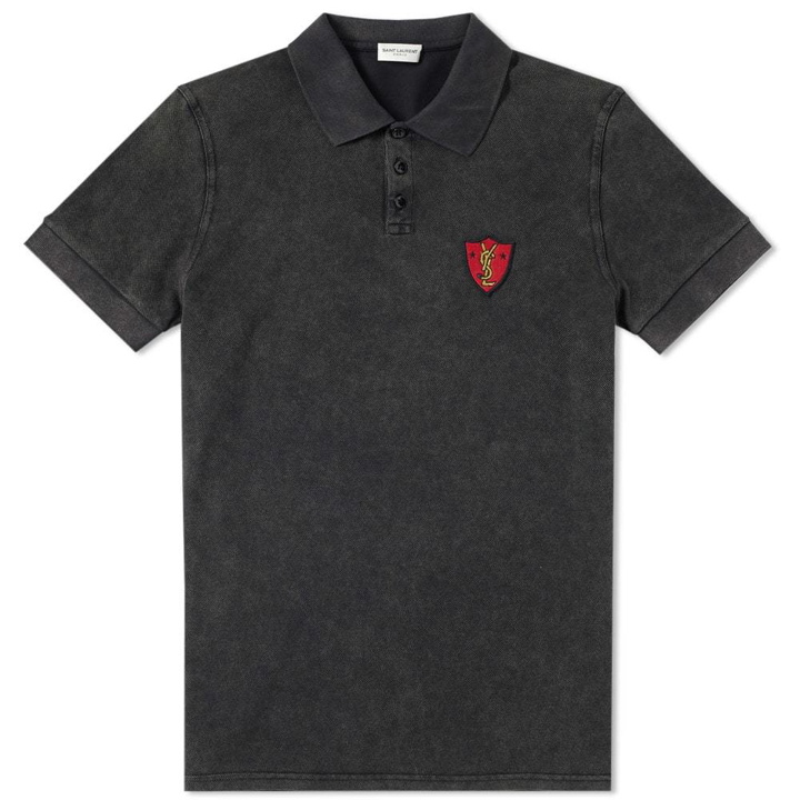 Photo: Saint Laurent YSL Shield Wash Polo Grey