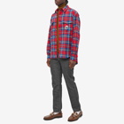 Gucci Men's Checked Logo Flannel Shirt in Red