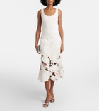 Leo Lin Floral-appliqué midi dress