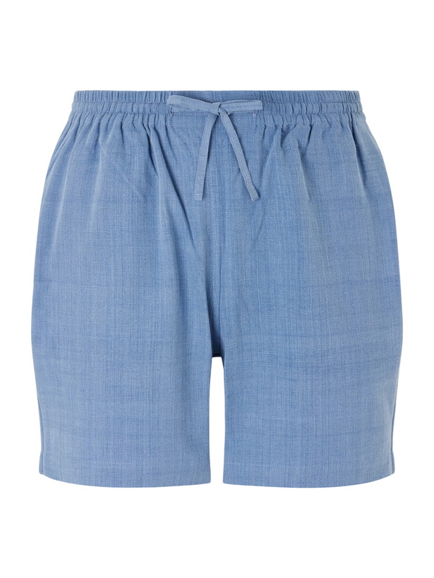 Photo: Kardo - Olbia Straight-Leg Cotton Drawstring Shorts - Blue