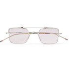 Thom Browne - Square-Frame Silver-Tone Optical Glasses - Men - Silver