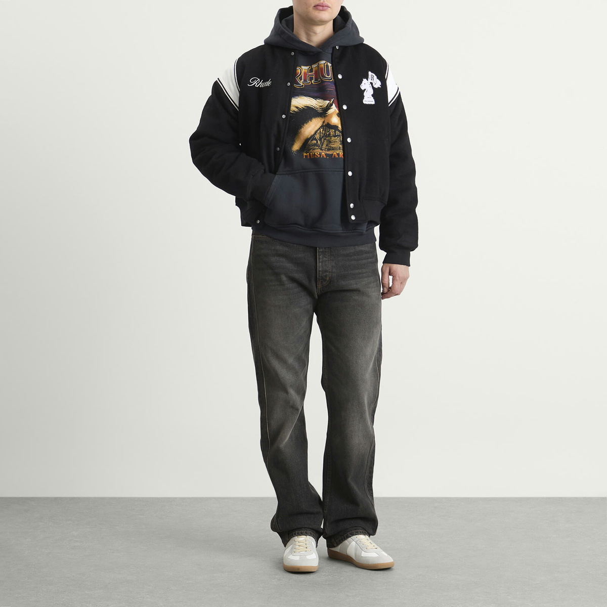 Rhude Men's 90S Traxedo Denim Jeans in Agoura Black