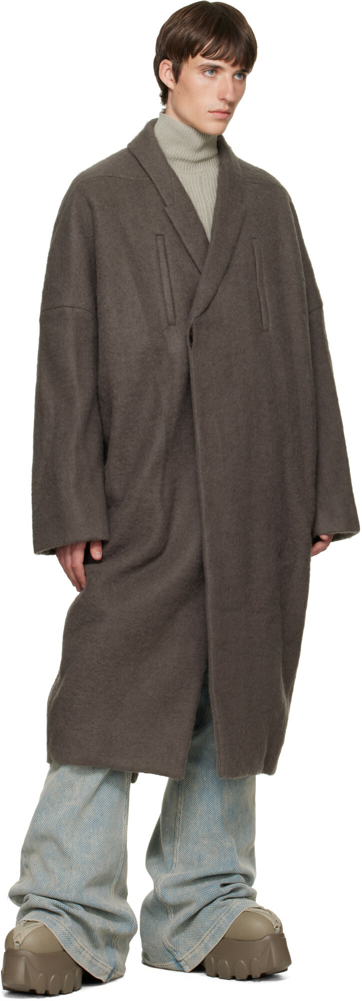 Rick Owens Gray Tower Poiret Coat