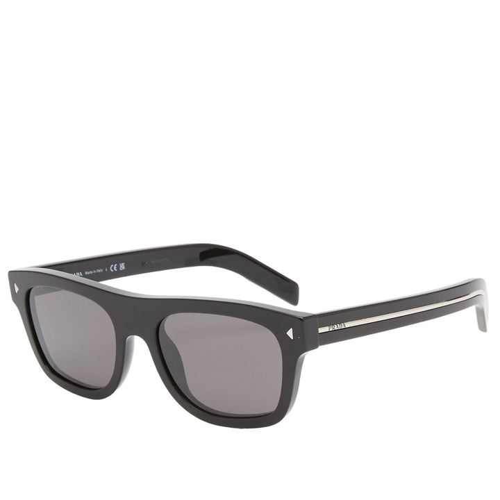 Photo: Prada Eyewear Men's 0PR B12S Sunglasses in Black/Dark Grey 