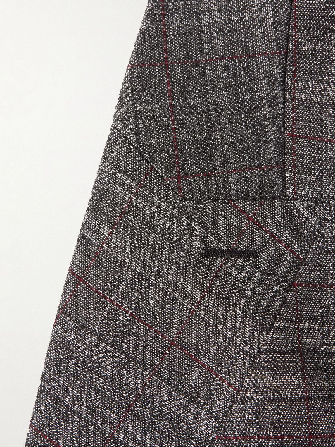 Balenciaga - Oversized Double-Breasted Checked Woven Blazer - Gray