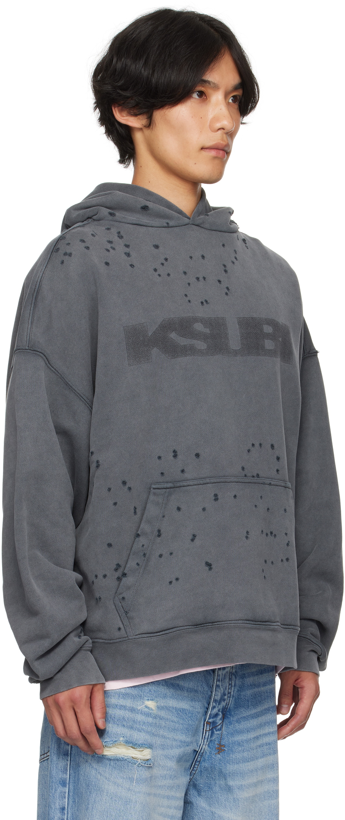 Ksubi Gray Blasted Ekcess Hoodie