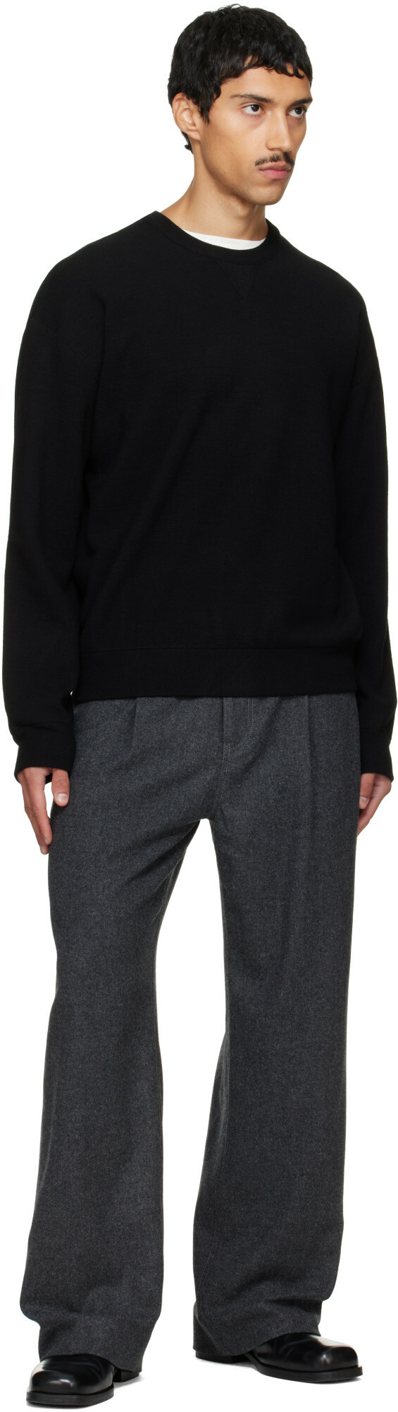 Solid Homme Black Wool Sweater