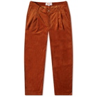 Checks Downtown Men's Pleated Corduroy Pant in Rust