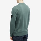 Stone Island Men's Soft Cotton Long Sleeve Knitted Polo Shirt in Musk