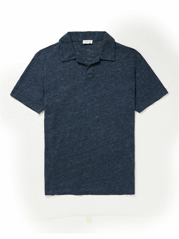 Photo: Sunspel - Slim-Fit Linen Polo Shirt - Blue
