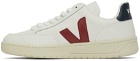 Veja White & Red Leather V-12 Sneakers