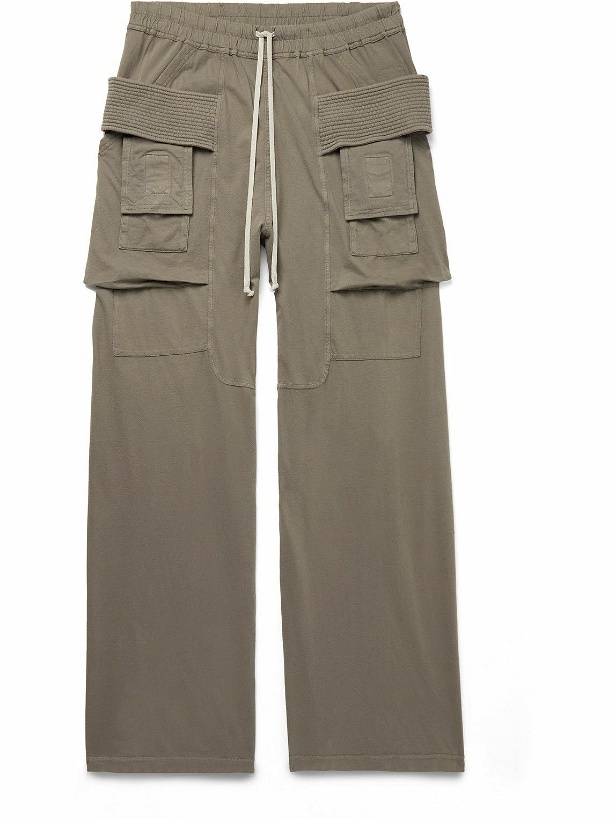 Photo: DRKSHDW by Rick Owens - Creatch Straight-Leg Cotton-Jersey Drawstring Cargo Trousers - Neutrals