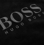 HUGO BOSS - Logo-Embroidered Cotton-Blend Velour Sweatshirt - Black