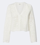 Chloé Pointelle scalloped cotton cardigan