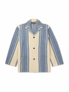 Monitaly - Convertible-Collar Cotton-Jacquard Jacket - Blue