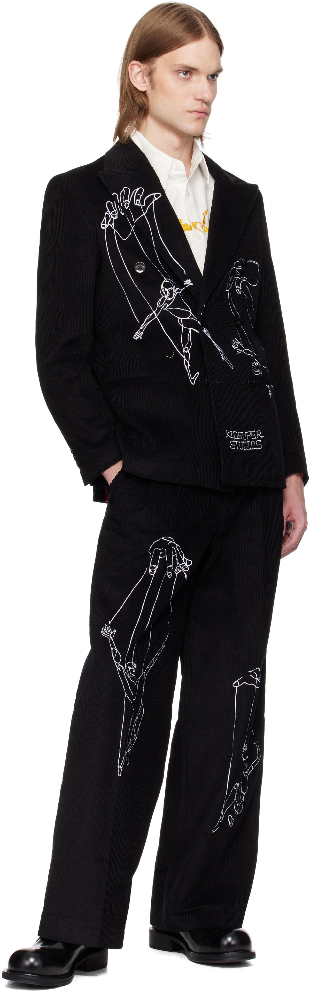 KidSuper Black String Puppets Blazer